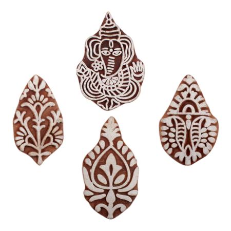 Set of 4 Piece New Mix Wooden Printing Block